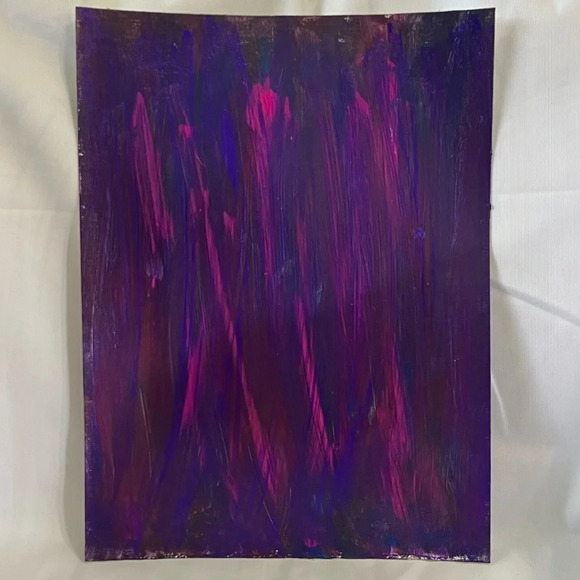 9x12 Art - Variations on purples on acrylic paper - Picture 5 of 7